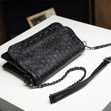 Punk Style Women Crossbody Bag Leather Small Skull Shoulder Bag