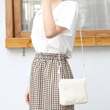 Leisure Canvas Shoulder Bag with O-ring Zipper