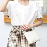 Leisure Canvas Shoulder Bag with O-ring Zipper