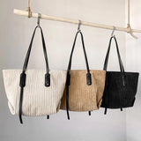 High Corduroy Shoulder Bags for Women Travel Tote Handbags