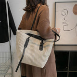 High Corduroy Shoulder Bags for Women Travel Tote Handbags
