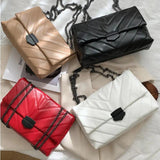 Women's Rhombus Embroidery Crossbody Bag Mini Handbag