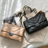 Women's Rhombus Embroidery Crossbody Bag Mini Handbag