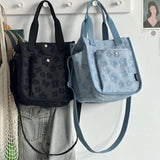 Floral Pattern Lunch Box Shoulder Bag Tote Handbag