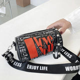Women Duffel Bag Shoulder Bags PU Soft Leather Letter Pounch