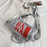 Women Duffel Bag Shoulder Bags PU Soft Leather Letter Pounch