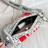 Women Duffel Bag Shoulder Bags PU Soft Leather Letter Pounch