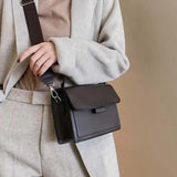 Classic Leather Handbag Solid Sling One Shoulder Bag
