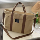 Canvas Cross-Body Shoulder Bag with Zipper Closure