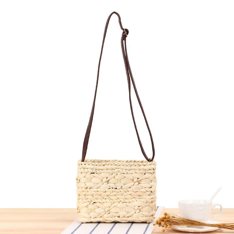 Small Fresh Straw Cross Bag Hand-woven Stroage Bags