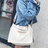 Large Capacity Canvas Tote Bag for Women, Crossbody Schoolbags