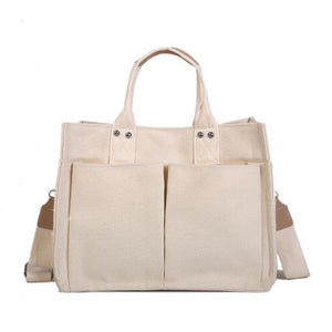 Large Capacity Canvas Tote Bag for Women, Crossbody Schoolbags