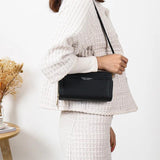 Women Double Zipper Large-capacity Bags Soft Leather Shoulder Wallet