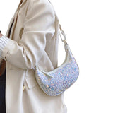 Fashionable Sequins PU Leather Shoulder Bag White/Blue/Black