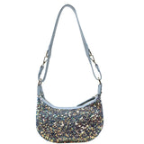 Fashionable Sequins PU Leather Shoulder Bag White/Blue/Black