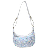 Fashionable Sequins PU Leather Shoulder Bag White/Blue/Black