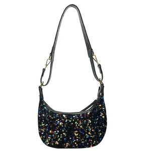 Fashionable Sequins PU Leather Shoulder Bag White/Blue/Black