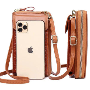 Small Phone Shoulder Bag for Women PU Leather Crossbody Bag Ladies Purse Flap