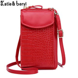 Small Phone Shoulder Bag for Women PU Leather Crossbody Bag Ladies Purse Flap