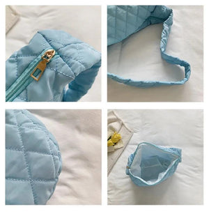 Ladies Quilted Puff Cross Shoulder Bag Winter Crossbody Underarm Purse