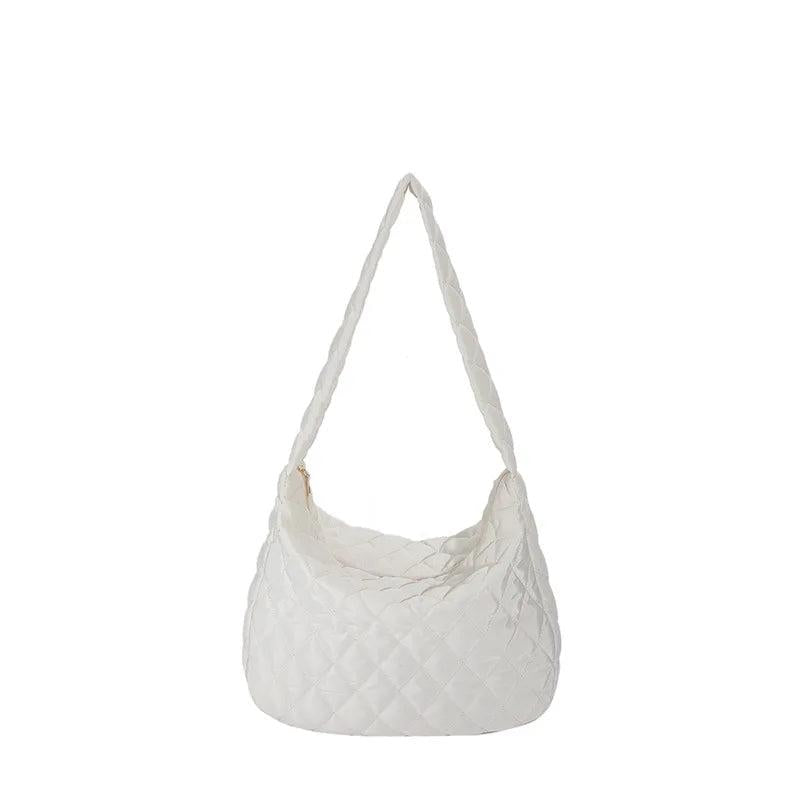 Ladies Quilted Puff Cross Shoulder Bag Winter Crossbody Underarm Purse