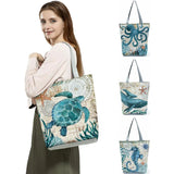 Pattern Totes Bags Seahorse Turtle Octopus Printed Shoulder Bags