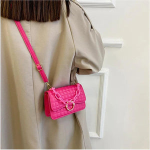 Pearls Hasp Shoulder Bag for Women PU Leather Handbags