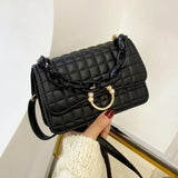 Pearls Hasp Shoulder Bag for Women PU Leather Handbags