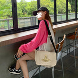 Women Vintage Canvas Shoulder Handbags Female Student Portable Messenger Bag