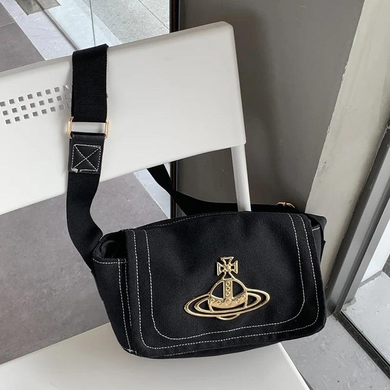 Women Vintage Canvas Shoulder Handbags Female Student Portable Messenger Bag