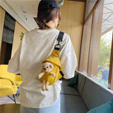 Women's Canvas Bear Shoulder Bag Crossbody Purse Phone Bag