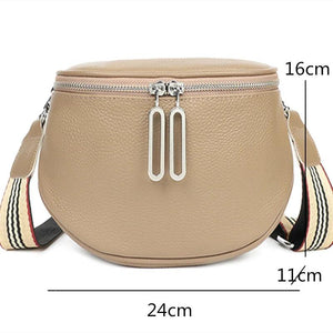 Women's Soft Leather Tote Bag Long Zipper Handbag