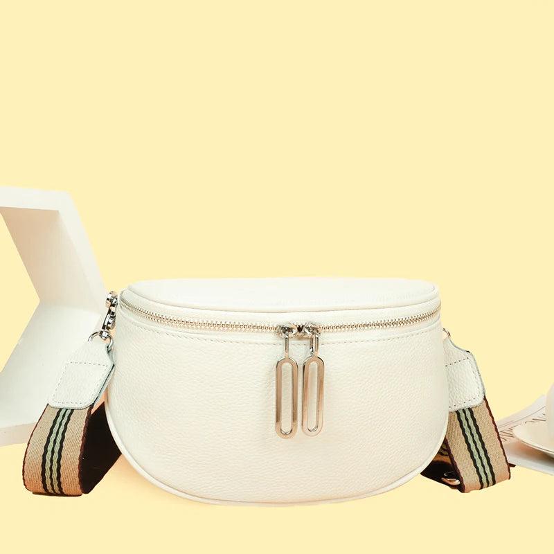 Women's Soft Leather Tote Bag Long Zipper Handbag