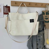 Women's Canvas Shoulder Bag Crossbody Handbag Large Capacity Zipper Casual Tote