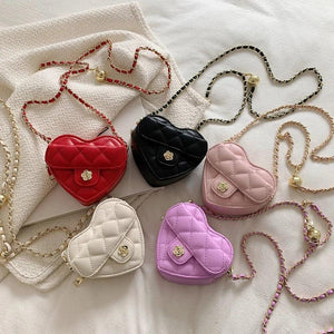 Women Heart-shaped Mini Bag Diamond Embroidery Shoulder Messenger Bag
