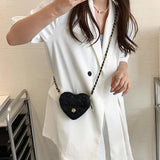 Women Heart-shaped Mini Bag Diamond Embroidery Shoulder Messenger Bag