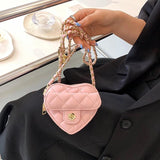 Women Heart-shaped Mini Bag Diamond Embroidery Shoulder Messenger Bag