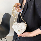 Women Heart-shaped Mini Bag Diamond Embroidery Shoulder Messenger Bag