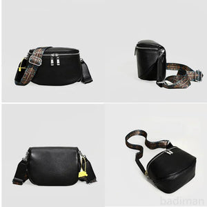100% Leather Women's Bag Solid Cow Leather Women Shoulder Crossbody Bag