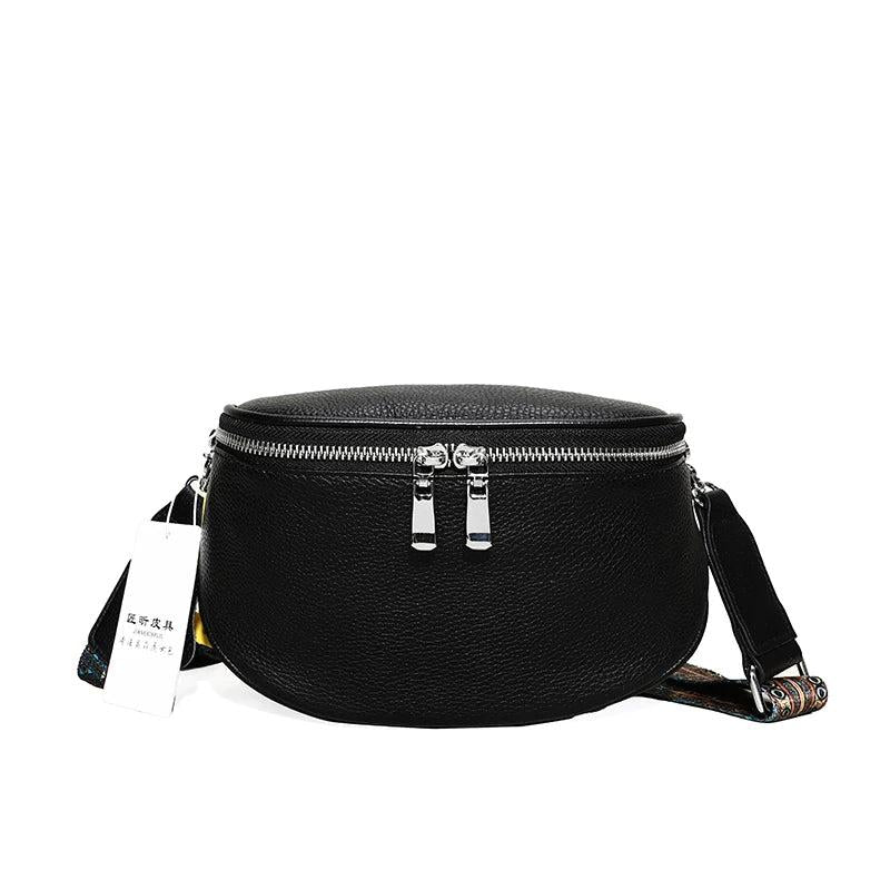 100% Leather Women's Bag Solid Cow Leather Women Shoulder Crossbody Bag