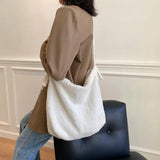 Plush Cloth Tote Messenger Crossbody Shoulder Bag