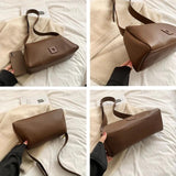 Striped PU Leather Shoulder Side Bag for Women