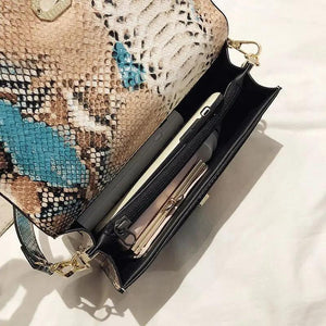 Snake Pattern Small Shoulder Bag Evening Clutch Purse