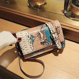 Snake Pattern Small Shoulder Bag Evening Clutch Purse
