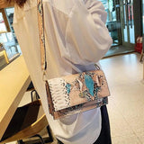 Snake Pattern Small Shoulder Bag Evening Clutch Purse