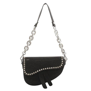 Women's Chain Crossbody Saddle Bag