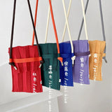 Women's Macaroon Pleated Shoulder Bag Mini Mobile Phone Bag