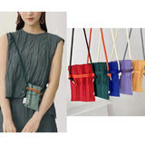 Women's Macaroon Pleated Shoulder Bag Mini Mobile Phone Bag
