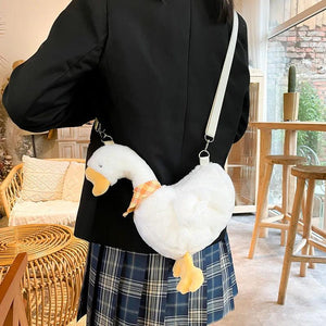 Girl Cartoon Plush Duck Doll Shoulder Bag Children Cross-Body Bag