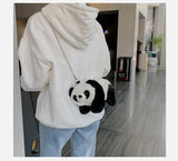 Plush Panda Frog Crossbody Bag Soft Purses Chain Strape Women Shoulder Phone Bag
